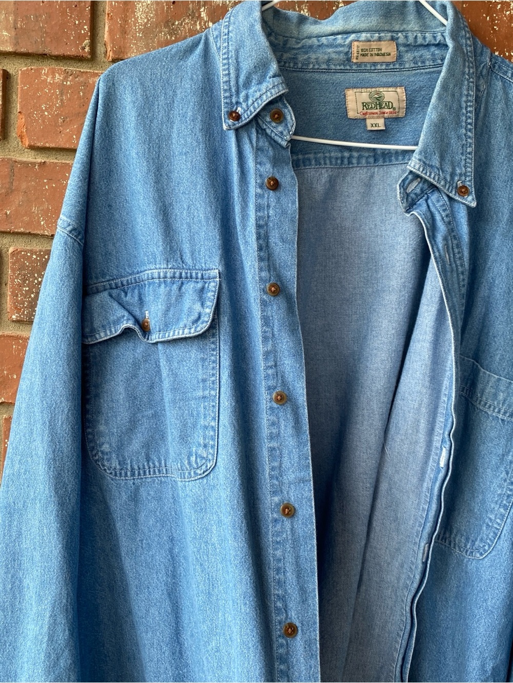 RedHead Light Blue Denim Button-Down Shirt - Men's